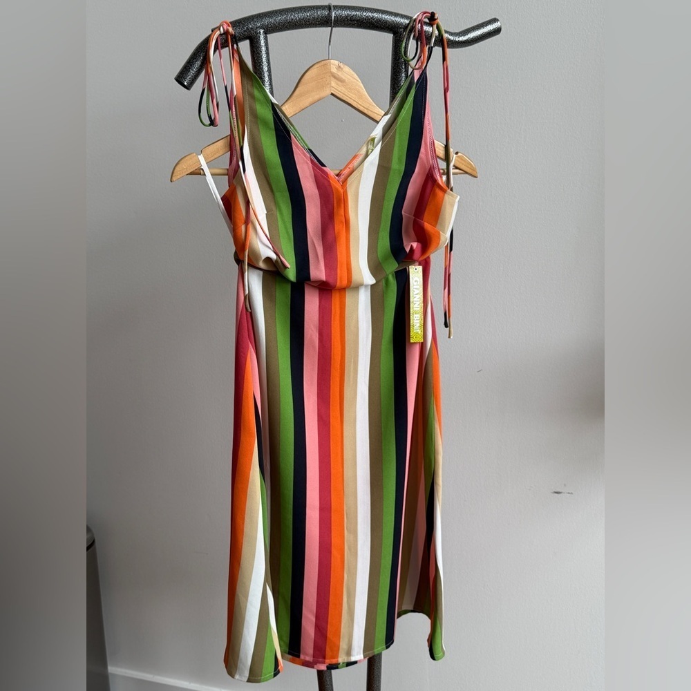 Gianni Bini Colorful Stripes Skirt Top Set NWT XS